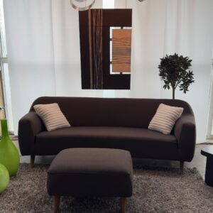 Montèl 3-zitsbank ovaal met poef